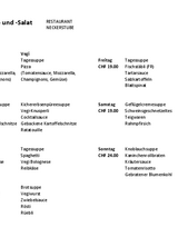 Menuplan laufende Woche